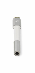NEDIS PROFIGOLD USB-C/USB 2.0 adaptér/ USB-C zástrčka - 3,5 jack mm zásuvka/ nylon/ stříbrný/ BOX/ 8cm