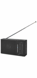NEDIS přenosné rádio/ AM/ FM/ napájení z baterie/ analogové/ 1.5 W/ výstup pro sluchátka/ černé