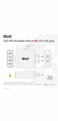Club3D cestovní nabíječka 100W GAN technologie, 2xUSB-A a 2xUSB-C, PD 3.0 Support