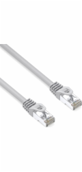 Lsoh S/FTP propojovací kabel, Cat.6a, RJ45 M - RJ45 M, 50 m, dvojité stínění, LSOH, šedý, 10 Gb/s ekonomický