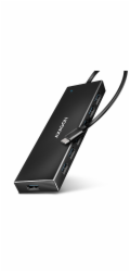 AXAGON HUE-F7C, 7x USB 3.2 Gen 1 ALU FLAT CHARGING hub, micro USB napájecí konektor, kabel USB-C 30cm