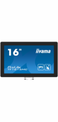iiyama ProLite TF1615MC-B1 - LED monitor - 15.6" - open frame - dotykový displej - 1920 x 1080 Full HD (1080p) - IPS - 450 cd/m? - 1000:1 - 25 ms - HDMI, VGA, DisplayPort - černá