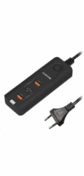 CANYON nabíječka H-10 do sítě 2xUSB-C (PD 20W) + 2x USB-A (QC 3.0 18W), ochrana, 100V-240V, výstup až 40W, 1m, černá