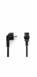 NEDIS napájecí kabel 230V/ přípojný 10A/ konektor IEC-320-C13/ úhlová zástrčka Schuko/ černý/ bulk/ 3m