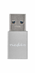 NEDIS PROFIGOLD USB-A/USB 3.2 Gen 1 adaptér/ USB-A zástrčka - USB-C zásuvka/ hliník/ stříbrný/ BOX
