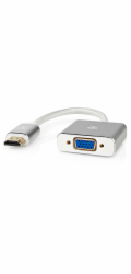 Nedis CCTB34900AL02 NEDIS PROFIGOLD adaptér HDMI/VGA/ konektor HDMI - VGA zásuvka/ hliník/ stříbrný/ BOX/ 20cm