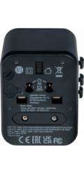 Verbatim Cestovní adaptér UTA-02 49544 pro 180 zemí, 20W nabíječka, QC 3.0. 1x USB-C, 1x USB-A
