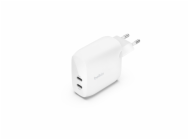 Belkin WCB010vfWH Belkin Duální 60W USB-C Power Delivery PPS nástěnná nabíječka, bílá