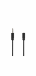 NEDIS prodlužovací stereo audio kabel s jackem/ zástrčka 3,5 mm - zásuvka 3,5 mm/ černý/ bulk/ 5m