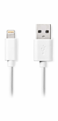 Nedis CCGL39300WT20 - Lightning Kabel| Apple Lightning 8pinový | USB-A Zástrčka | 2 m | Pocínovaná měď / Bílá