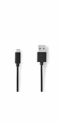 NEDIS kabel USB 2.0/ zástrčka USB-A - zástrčka USB-Micro B/ kulatý/ černý/ bulk/ 1m