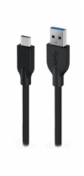 GENIUS nabíjecí kabel ACC-A2CC-3A, 100cm, USB-A na USB-C, 3A, QC3.0, opletený, černý