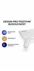 Logitech Pebble 2 Combo, bezdrátová klávesnice a myš, bílá