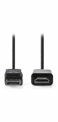 NEDIS kabel DisplayPort - HDMI/ zástrčka DisplayPort - zástrčka HDMI/ černý/ bulk/ 3m