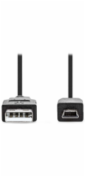 NEDIS kabel USB 2.0/ zástrčka USB-A - zástrčka USB Mini-B 5 pinů/ černý/ bulk/ 1m