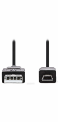 NEDIS kabel USB 2.0/ zástrčka USB-A - zástrčka USB Mini-B 5 pinů/ černý/ bulk/ 3m