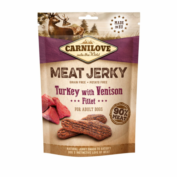 CARNILOVE Meat Jerky Turkey with Venison - snack pro psy ...