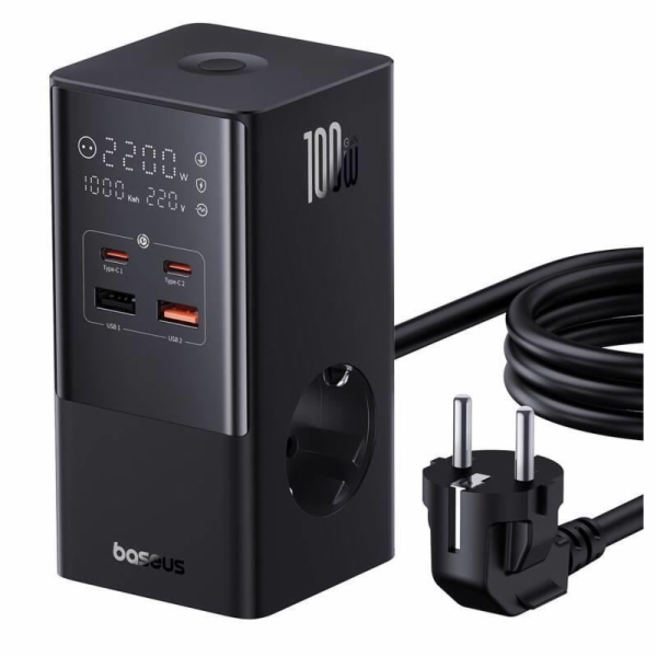 Nabíjecí stanice Baseus PowerCombo Tower 100W EU černá