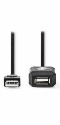 NEDIS prodlužovací aktivní kabel USB 2.0/ zástrčka USB-A - zásuvka USB-A/ černý/ bulk/ 5m