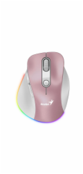 GENIUS Ergo 9000S Pro Pink/ duální Bluetooth + 2,4GHz/ 2400 dpi/ bezdrátová/ 6tlačítková/ dobíjecí/ RGB/ růžová