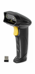 NEDIS čtečka čárových kódů/ laser/ bezdrátová/ 1D lineární/ napájení z baterie/ napájení z USB/ USB dongle/ černá