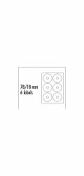 Logo etikety na CD bílé  78/18mm  baleno