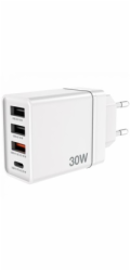 VERBATIM Univerzální adaptér CHR-30EU2, 30W, 1x USB-C, 3x USB bílá