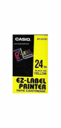 CASIO Originální páska do tiskárny štítků Casio, Casio, XR-24YW1, černý tisk/žlutý podklad, nelaminovaná, 8 m, 24 mm - XR-24YW1