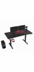 ULTRADESK herní stůl LEVEL V2 RED, 140x68cm, 72-117cm, elektricky nastavitelný, s XXL podložkou pod myš, držák na sluchátka