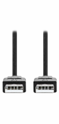 NEDIS kabel USB 2.0/ zástrčka USB-A - zástrčka USB-A/ černý/ bulk/ 3m