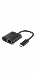 Belkin USB-C adaptér s Gigabit Ethernetem RJ45 + 100W napájení, černá