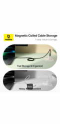 Datový magnetický kabel Baseus Tungsten Gold USB-C/USB-C 1m 100W černý