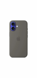 iPhone 16 Plus Silicone Case with MS - Stone Gray