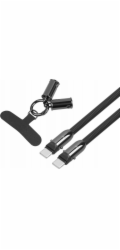 TB 2v1 USB C kabel Lanyard 1,2m černý