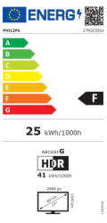 Philips 27M2C5501/00 27" Fast VA LED 2560x1440 MEGA:1 1ms 300 DP HDMI 144Hz biely