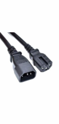 Akyga Kabel napájecí 250V/10A, CU IEC C14 / C15, měď, černá pro UPS/server 1 m