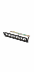 LANBERG PATCH PANEL 12 PORTŮ 1U 19" FTP PRO MODULY KEYSTONE ČERNÝ V2