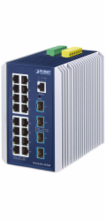 Planet IGS-6325-16T4X průmyslový L3 switch, 16x1Gb, 4x10Gb SFP+, -40~75°C, dual 9-48VDC, IP30, fanless
