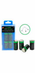 PATONA nabíjecí baterie CR123A Li-lon 800mAh 3,7V s USB-C nabíjením, 4ks v balení