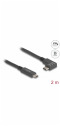 Delock - USB kabel - 24 pin USB-C (M) do 24 pin USB-C (M) pravoúhlý - 3 A - 2 m - USB Power Delivery (60W), podpora 4K144Hz (3840 x 2160), up to 5 Gbps data transfer rate, E-marker - cerná