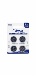 Akyga lithiová baterie CR2032 Li-MnO2, 3V/210mAh, blister 4x