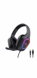 TRUST Herní sluchátka GXT 416 ZIROX, LED, USB, 3.5mm Jack, černá