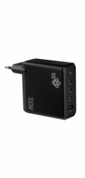 TB 3x USB-C + 1x USB-A nabíječka, GaN, 100W, černá
