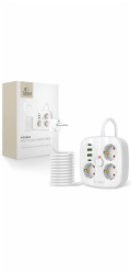 Tech-Protect Prodlužovací kabel PCS3x4, 2 USB a 2 Type-C a 3 zásuvky, 200 cm, bílý