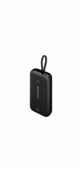Goobay Powerbank 20.000 mAh, integriertes USB-C Kabel 13cm, 30 Watt (schwarz, 20 Ah, 1x USB-A, 2x USB-C, PD, QC)