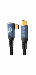 PREMIUMCORD Kabel USB4™ Version2.0 80Gbps 16K@60Hz 240W Thunderbolt 3 a 4 kabel zahnutý 0,8m