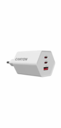 CANYON charger HEXAGON 65 GaN 65W 2xPD 1xQC EU White