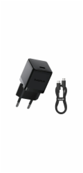 Baseus Palm Fast Nabíječka USB-C 20W + Datový Kabel USB-C/USB-C 1m Black