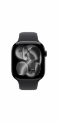 Apple Watch Series 11 GPS + Cellular 46mm Jet Black Aluminium Case with Black Sport Band - M/L