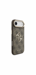 Guess PU Leather 4G Metal Logo Gold Frame kryt iPhone Air hnedý